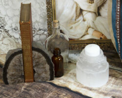 3" Rough Selenite Candle Holder Tower (One Candle Holder)