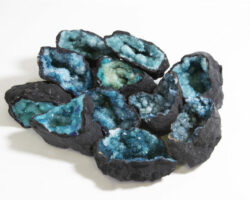 Assorted medium teal dyed geodes