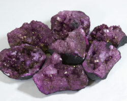 Large purple dyed open geodes
