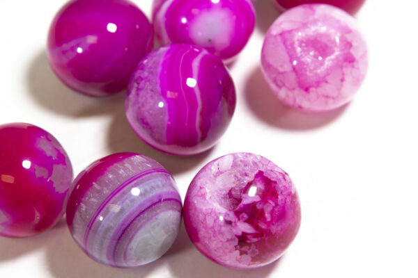 Pink dyed agate sphere