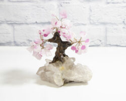 Small Rose Quartz Gemstone Tree with Crystal Base