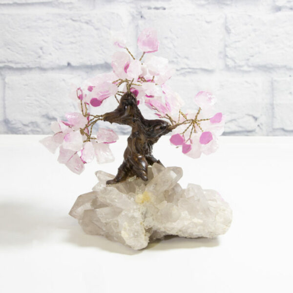 Small Rose Quartz Gemstone Tree with Crystal Base