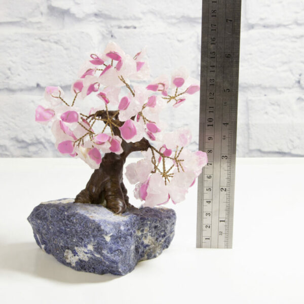 Medium Rose Quartz Gemstone Tree with Sodalite Base