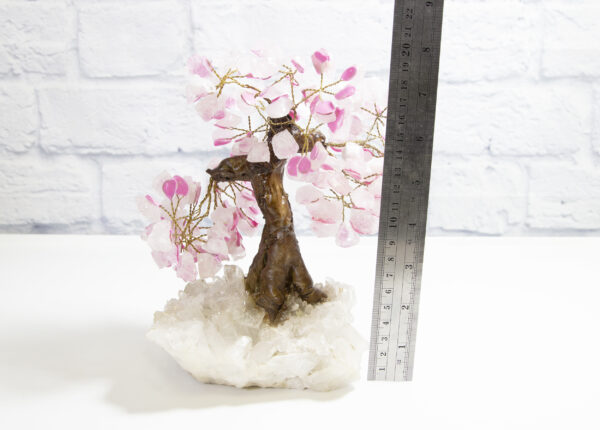 Large Rose Quartz Gemstone Tree with Crystal Base