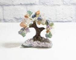 Small Mixed Gemstone Tree with Amethyst Base
