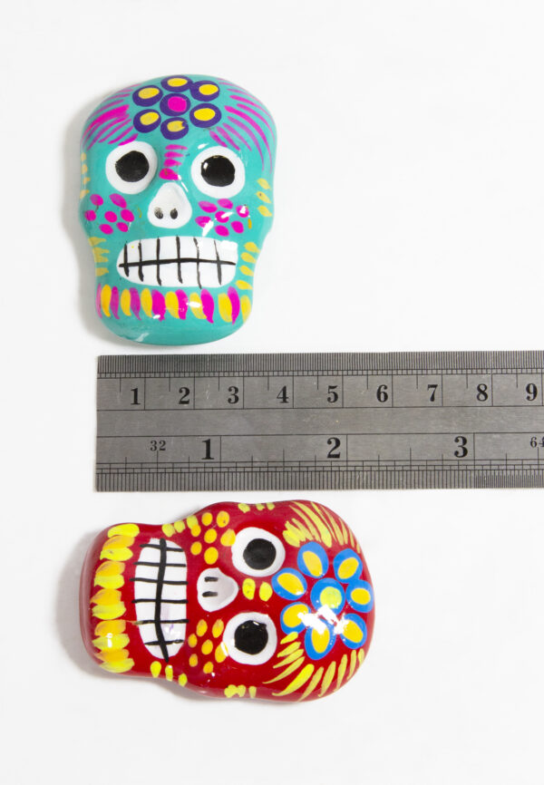 Hand painted ceramic flat skull magnets