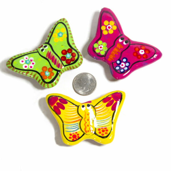 Assorted Hand Painted Butterfly Ceramic Magnets (One Magnet)