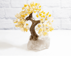 Large Citrine Gemstone Tree with Crystal Base