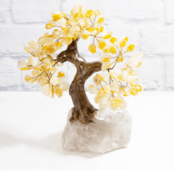 Large Citrine Gemstone Tree with Crystal Base