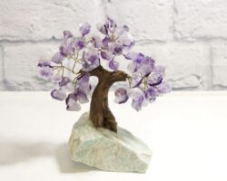 Small Amethyst Gemstone Tree with Amazonite Base