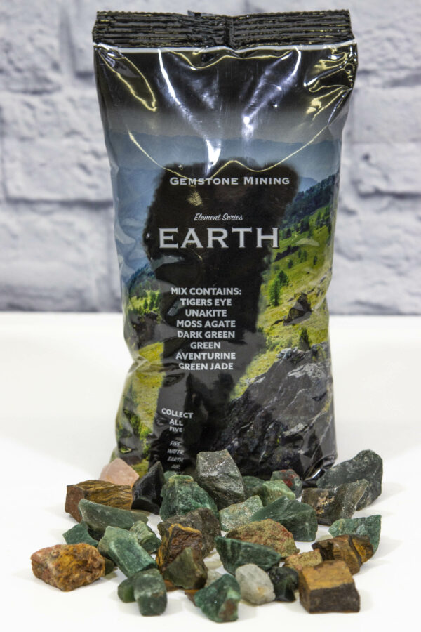 Earth Bag (Element Series) with stones displayed in front of the bag