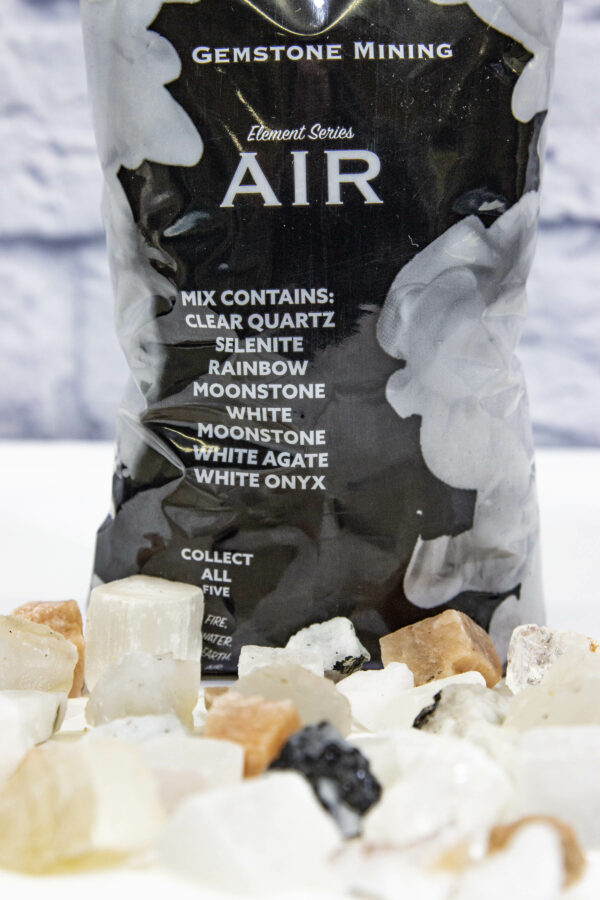 Air Bag (Element Series) with stones displayed in front of the bag