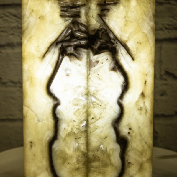 Zebra Onyx Pedestal Lamp - Med