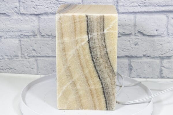 Zebra Onyx Pedestal Lamp Flat View