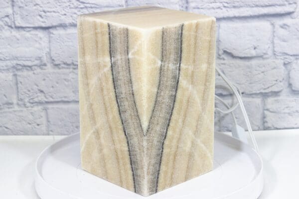 Zebra Onyx Pedestal Lamp Side View