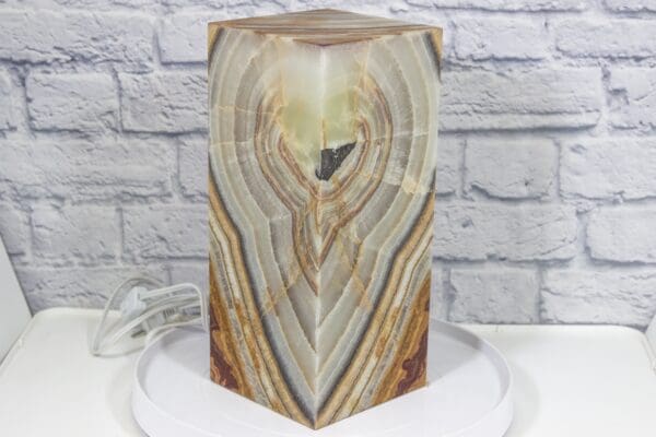 Green Talan Onyx Pedestal Lamp Side View