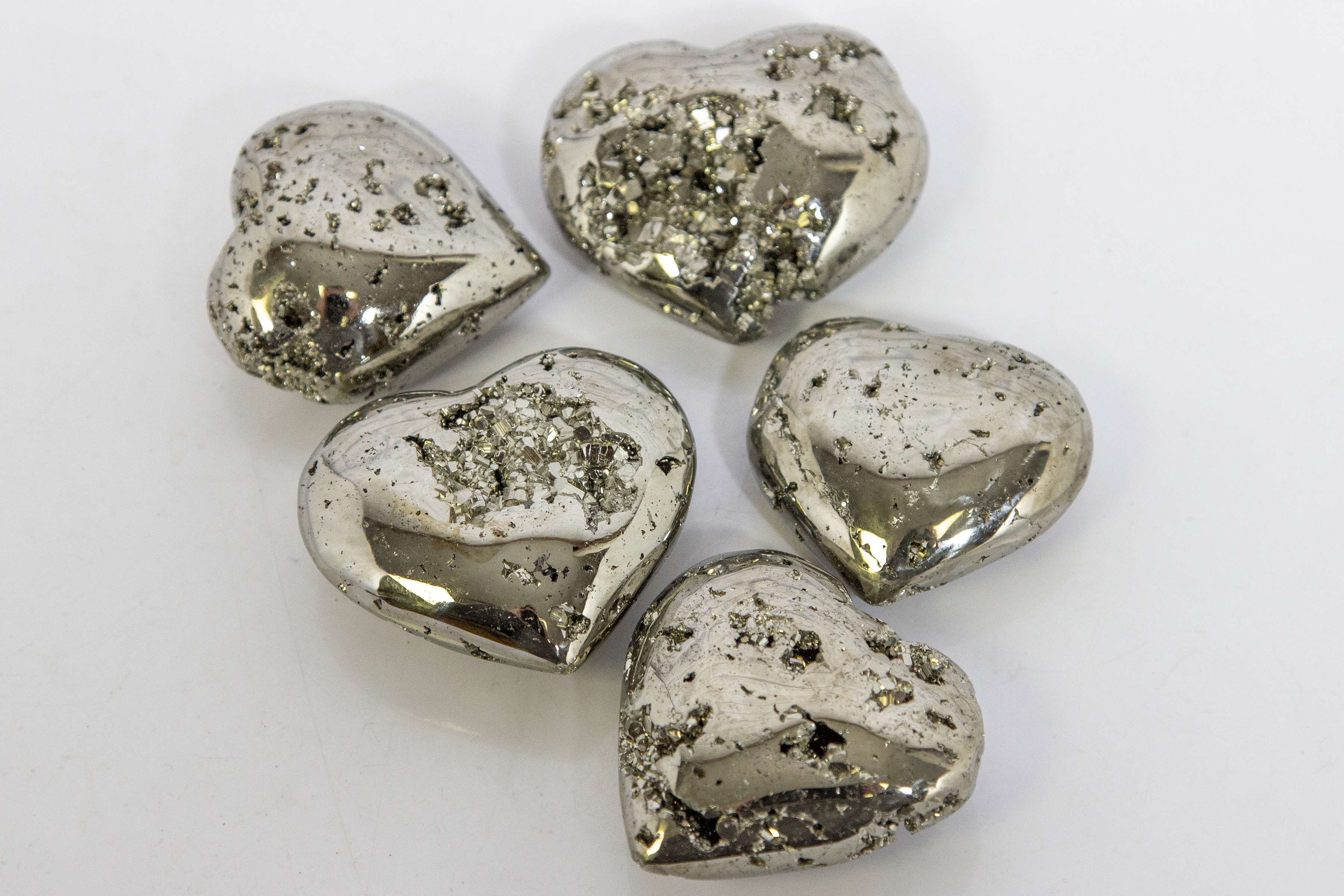 Five Pyrite Hearts 1.5"