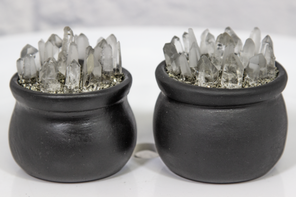 Two Miniature Crystal Pots