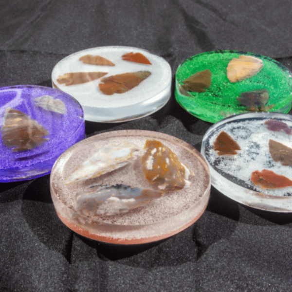 Colorful sand resin arrowhead coasters