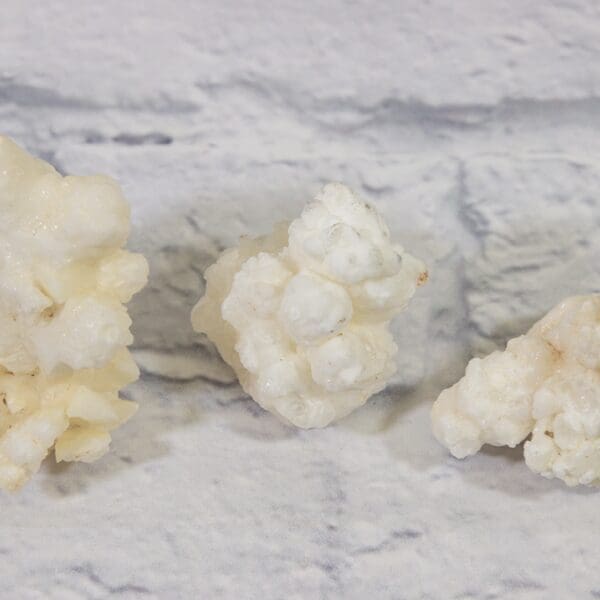 3pcs White Aragonite Cluster set