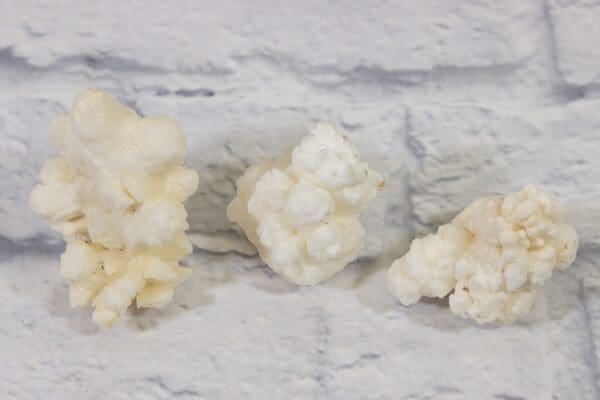 3pcs White Aragonite Cluster set