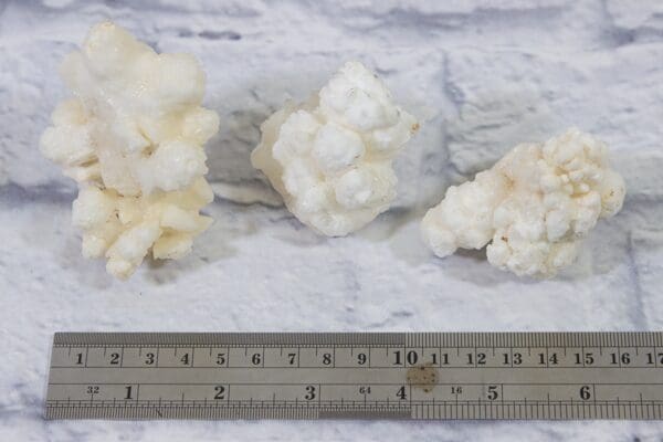 3pcs White Aragonite Cluster set