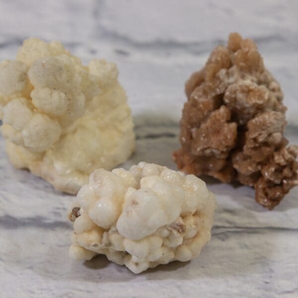 Natural Kokoweef, Honey Aragonite Clusters 3 Pcs set