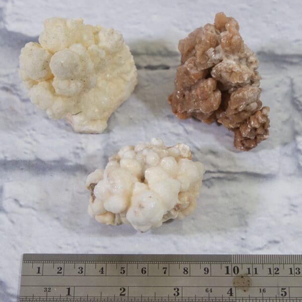 Natural Kokoweef, Honey Aragonite Clusters 3 Pcs set