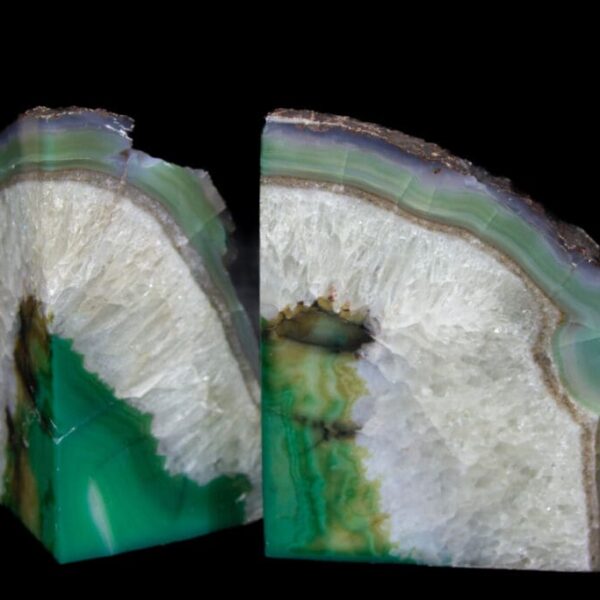 Large Green Dyed Agate Bookend