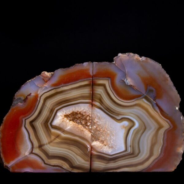 Large Red Dyed Agate Bookends