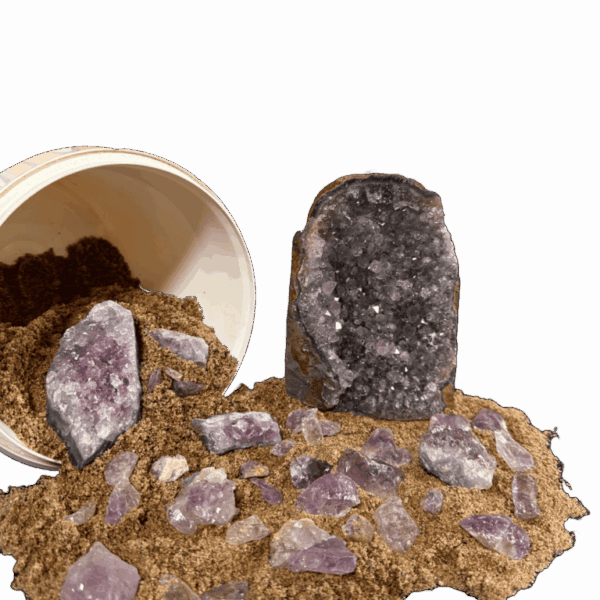 Amethyst Gemstone Mining Bucket